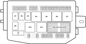 Jaguar X-Type - fuse box diagram - engine compartment