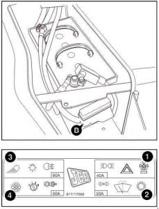 JCB 2CX - fuse box diagram - link box fuses