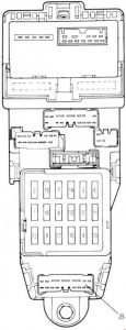 Mazda 626 - fuse box diagram - engine compartment