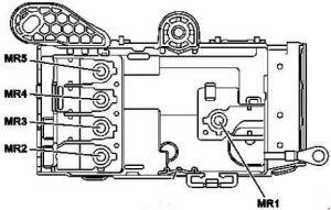 Mercedes-Benz S-Class (w222) - fuse box diagram - engine compartment prefuse (view from below)