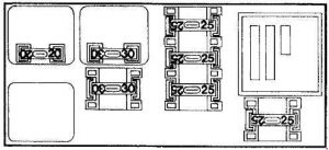 Alfa Romeo 155 - fuse box diagram - auxiliary fuse box