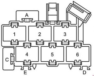Audi A2 - fuse box diagram - connector point a pillar, left