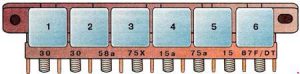 Audi A6 (C4) - fuse box diagram - central electric panel with relay holder