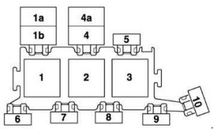Audi A6 - fuse box diagram - 3-point relay carrier in electronics box, plenum chamber