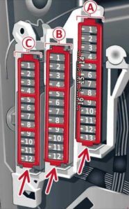 Audi A6 - fuse box diagram - driver side cockpit fuse assignment