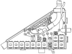 Cadillac Catera - fuse box diagram - engine compartment (version 2)