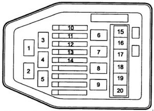 Deawoo Korando - fuse box diagram - engine compartment fuse box