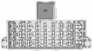 Ford B-MQX - fuse box diagram - Passenger's Compartment Fuse Box - Type 1