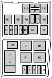 Ford Contour - fuse box diagram - engine compartment