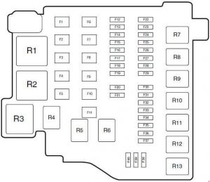 Ford Fiesta - fuse box diagram - engine compartment - Europe '08 - '17; North America '10 - '11