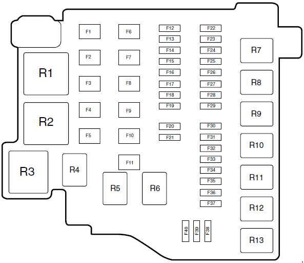 Ford Fiesta  2008 - 2017  - Fuse Box Diagram