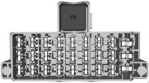 Ford Fiesta - fuse box diagram - passenger compartment (type 1) Europe