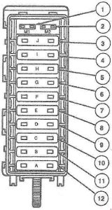Ford Taurus - fuse box diagram - engine compartment