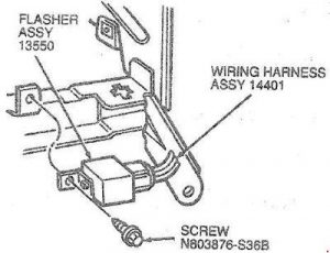 Ford Taurus - fuse box diagram - flasher location