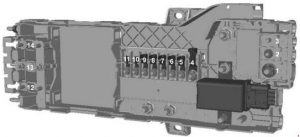 Ford Transit - fuse box diagram - prefuse box (2.2l diesel)