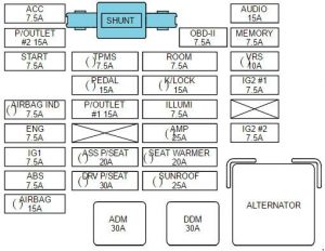 KIA Carnival - fuse box diagram - instrument panel