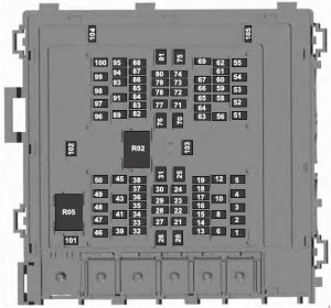 Lincoln Navigator - fuse box diagram - engine compartment