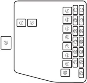 Mazda Familia - fuse box diagram - engine compartment