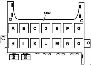 Mercedes-Benz A-Class w169 - fuse box diagram - fromt-passenger footwell