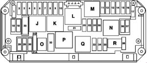 Mercedes-Benz C-Class w204 - fuse box diagram - engine compartment