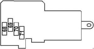 Mercedes-Benz E-Class w211 - fuse box diagram - front prefuse box (front view)