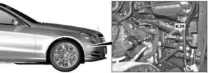 Mercedes-Benz E-Class w212 - fuse box diagram - oil cooler fan motor relay (engine 157)