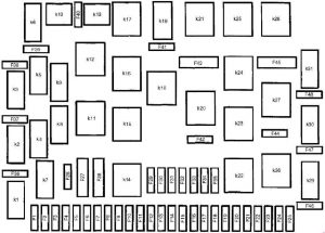 Mercedes-Benz M-Class w163 - fuse box diagram - engine compartment