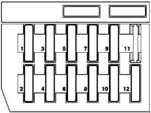 Mercedes-Benz SLK (R170) - fuse box diagram - on light module (right-hand steering)