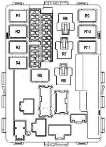 Nissan Teana J31 - fuse box diagram - engine compartment