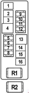 Nissan Teana J31 - fuse box diagram - engine compartment