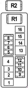 Nissan Teana J32 - fuse box diagram - engine compartment