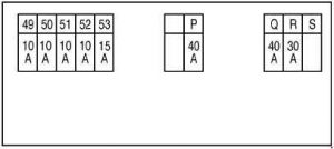 Nissan X-Trail - fuse box diagram - engine compartment F116 - engine MR