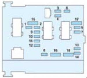 Peugeot 206 - fuse box diagram - engine compartment (version 2)