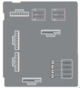 Smart ForTwo 451 - fuse box diagram - dashboard (rear side)