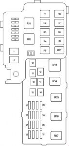 Toyota Camry - fuse box diagram - engine compartment