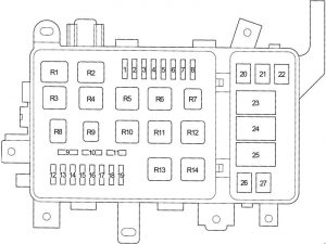 Toyota Land Cruiser 100 - fuse box diagram - engine compartment