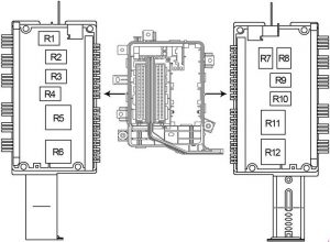 Toyota Land Cruiser 100 - fuse box diagram - engine compartment