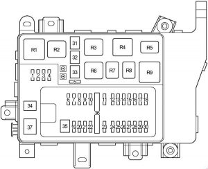 Toyota Land Cruiser 100 - fuse box diagram - engine compartment