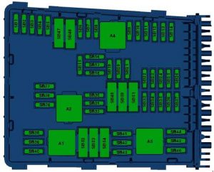 Volkswagen Passat B7 - fuse box diagram - Fuse holder B -SB- on E-box high