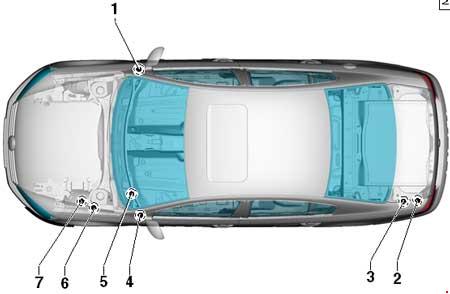 Fuse box location and diagrams: Volkswagen Passat B7 (2011-2015) 
