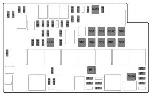 MG GS - fuse box diagram - engine compartment