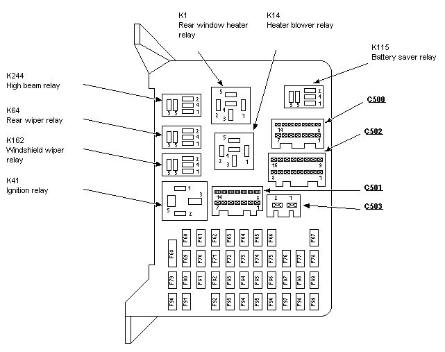 Ford Mondeo  2000 - 2007  - Fuse Box Diagram