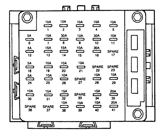 Lincoln Continental mk9 (1996 - 1998) - fuse box diagram ... renault megane radio wiring diagram 