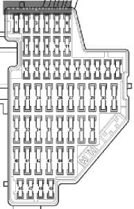 Volkswagen Passat (B6; 2005 - 2010) - fuse box diagram - passenger compartment (left-side)