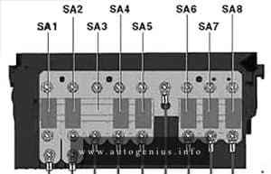 Volkswagen Passat (B6; 2005 - 2010) - fuse box diagram - pre-fuse