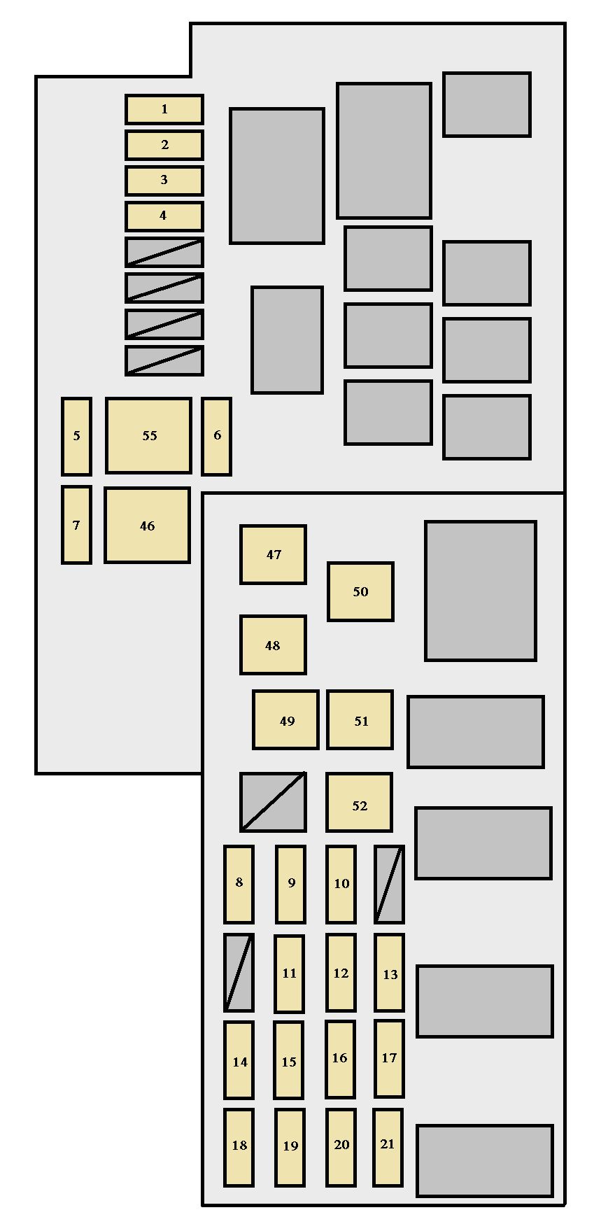 Toyota Solara Second Generation mk2 (2004 - 2005) - fuse box diagram