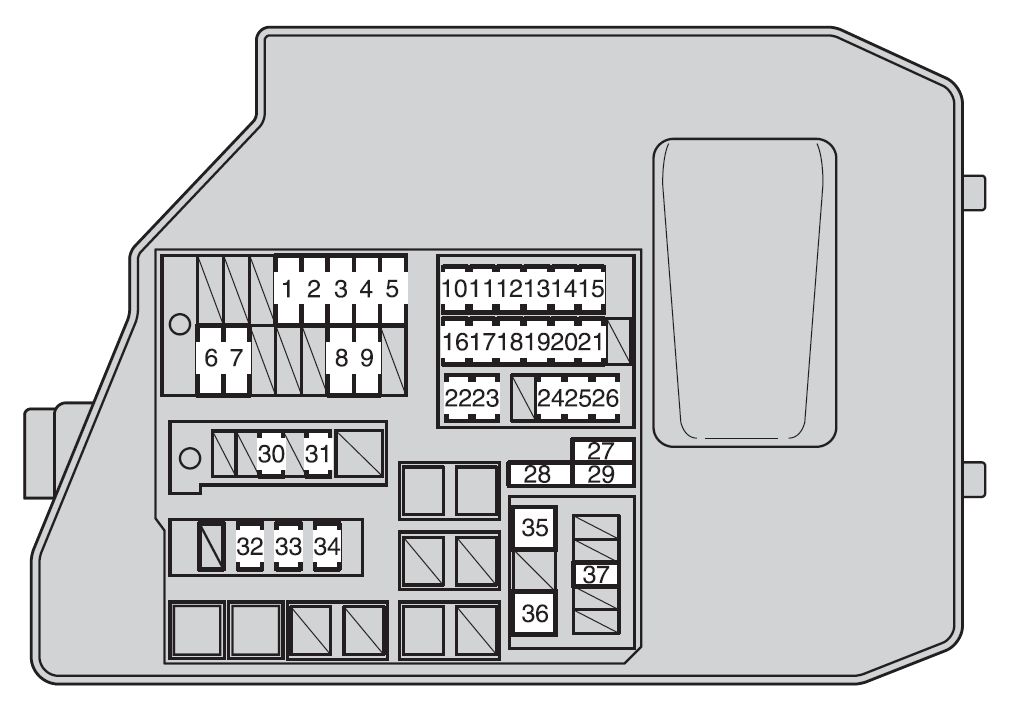 Toyota Matrix Second Generation mk2 (E140; 2009 - 2014 ... 08 corolla fuse box 12 volt 