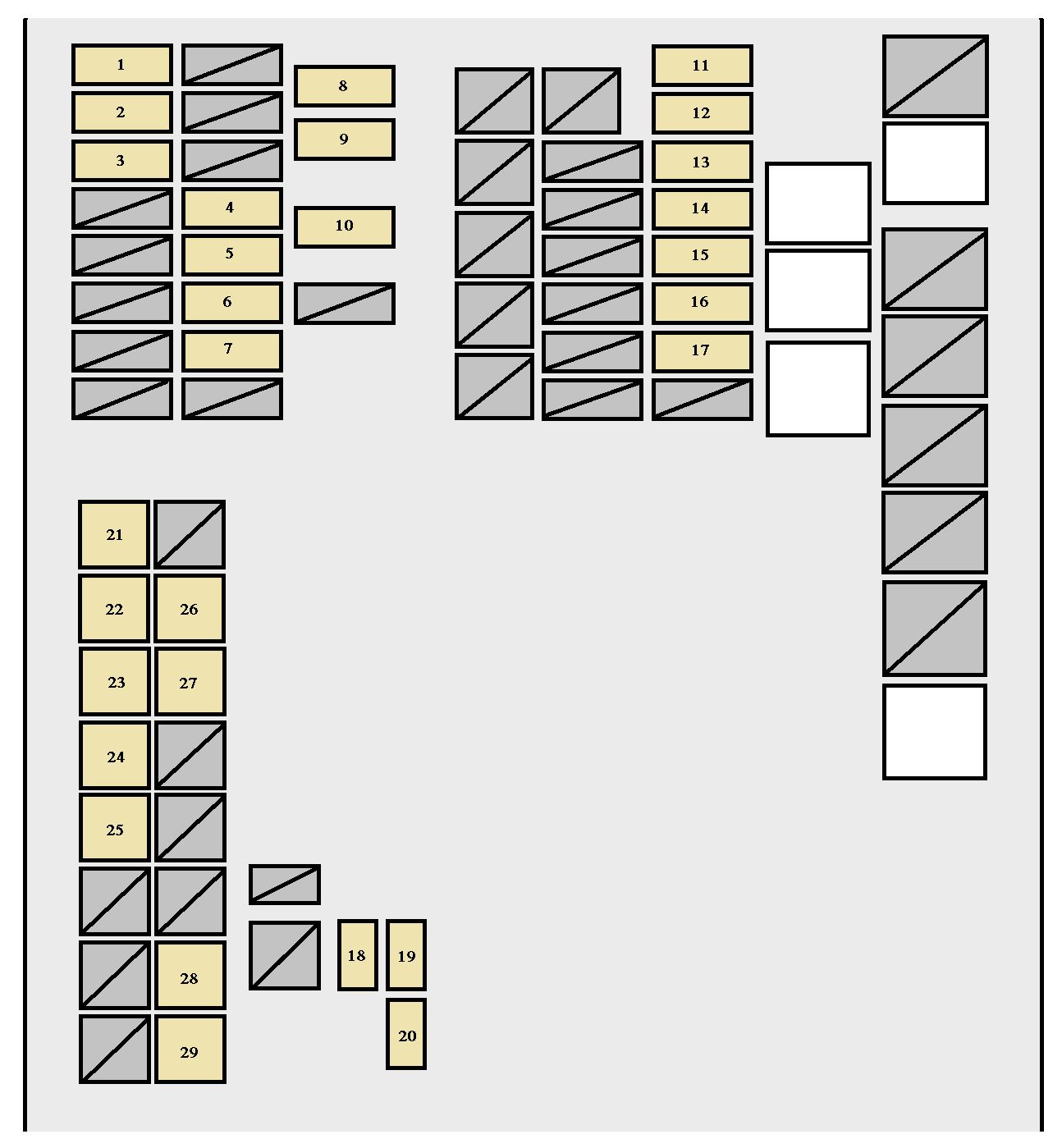 Scion Xb  2007 - 2011  - Fuse Box Diagram