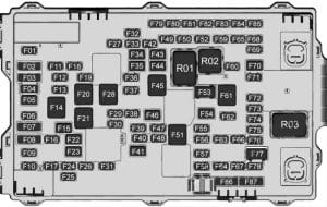 Cadillac CT6 - fuse box diagram - luggage compartment with super cruise (2018)