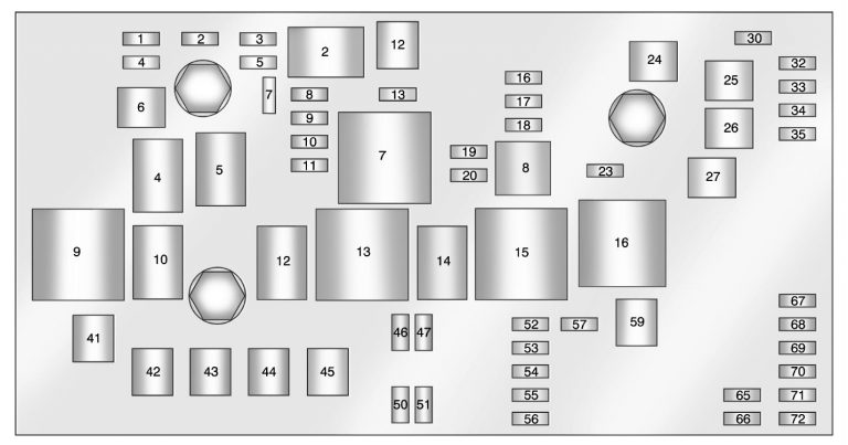 Cadillac SRX (2010 - 2011) - fuse box diagram - Auto Genius